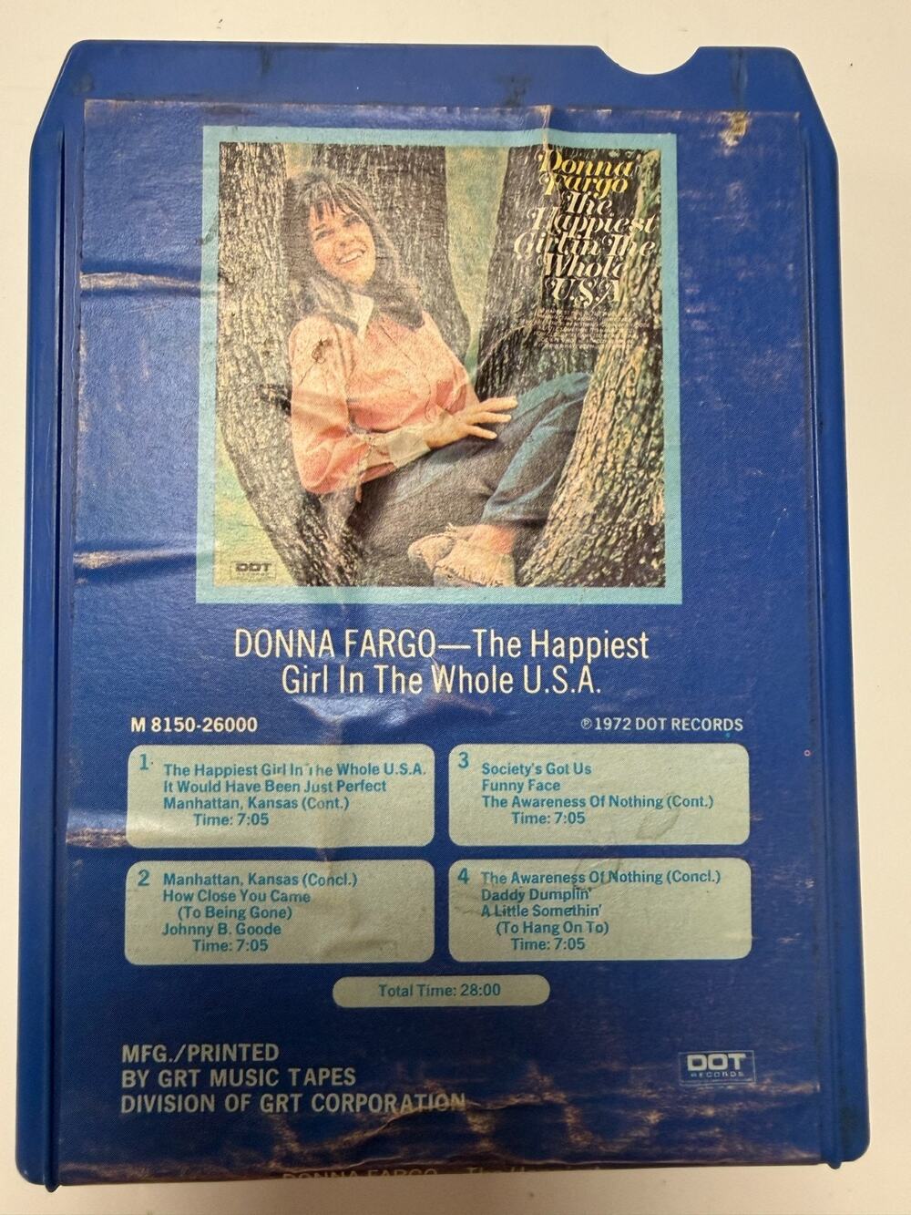 Donna Fargo Happiest Girl In The Whole USA 8 Track 1972 Dot Country